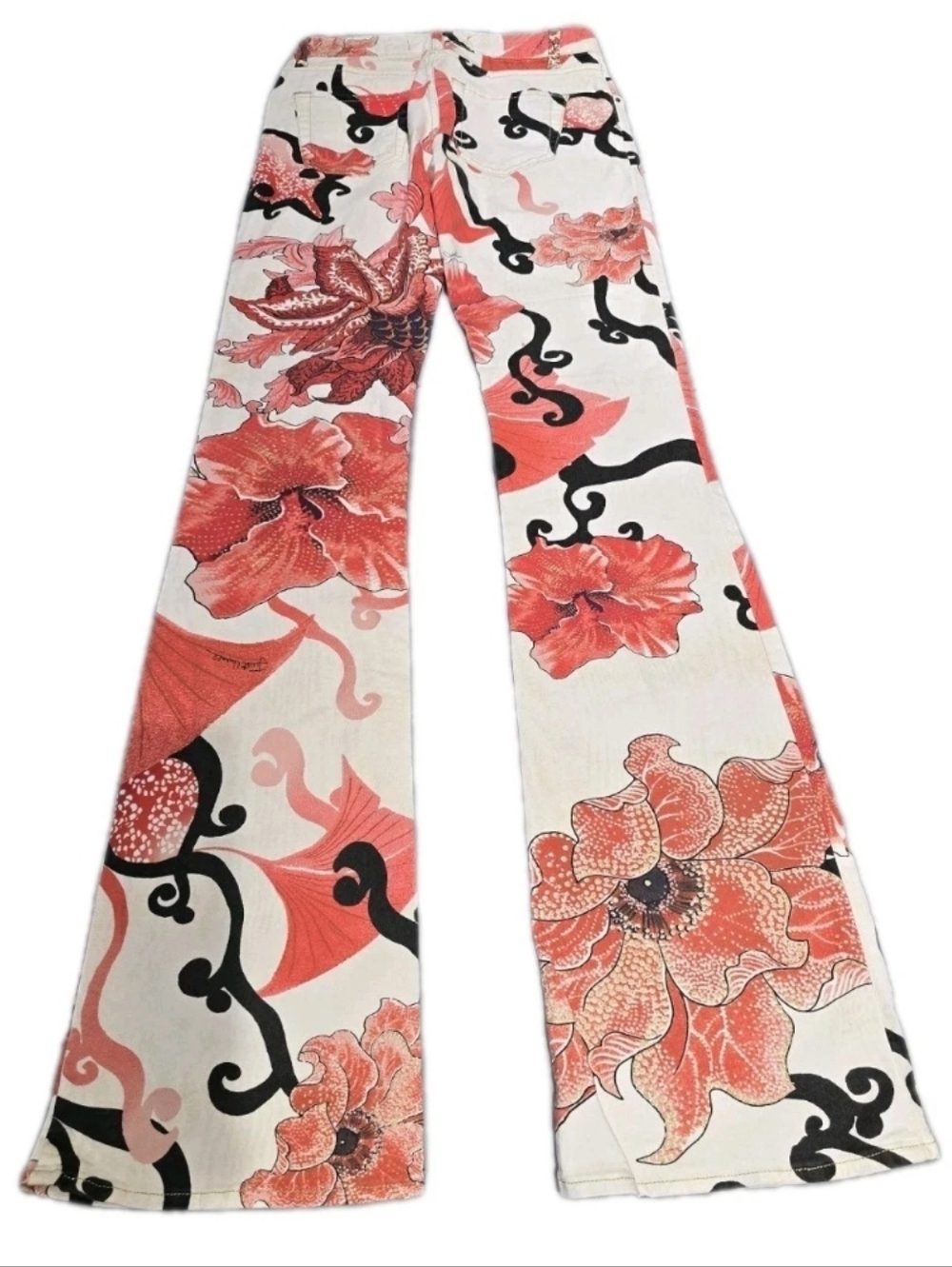 Just Cavalli Floral Print Flared Jeans Roberto Cavalli Pants Size 26 - Picture 6 of 12